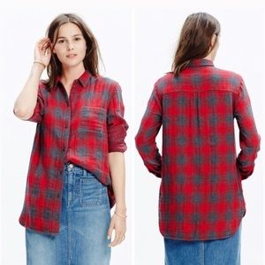 Madewell plaid flannel boyfriend shirt 100% cotton